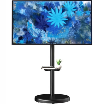 Mobile TV Floor Stand with Shelf -  32" to 86" Screens