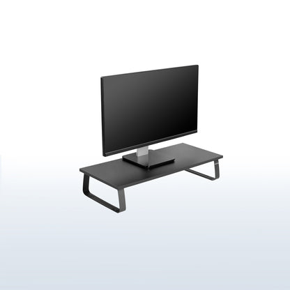 Elevate your monitor a couple of inches off your desktop for a more eye-level view.