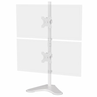 Sturdy dual monitor desk stand for stacked array.