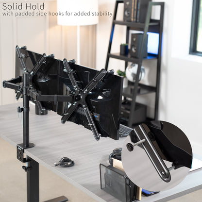 Solid hold with padded side hooks for added stability.