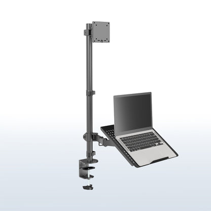 Single Ultrawide Monitor and Laptop Extra Tall Desk Mount with Universal VESA Compatibility