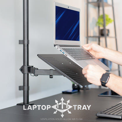 Sturdy single monitor and laptop extra tall desk mount.