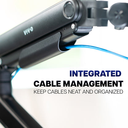 Integrated cable management keeps cables neat and organized.