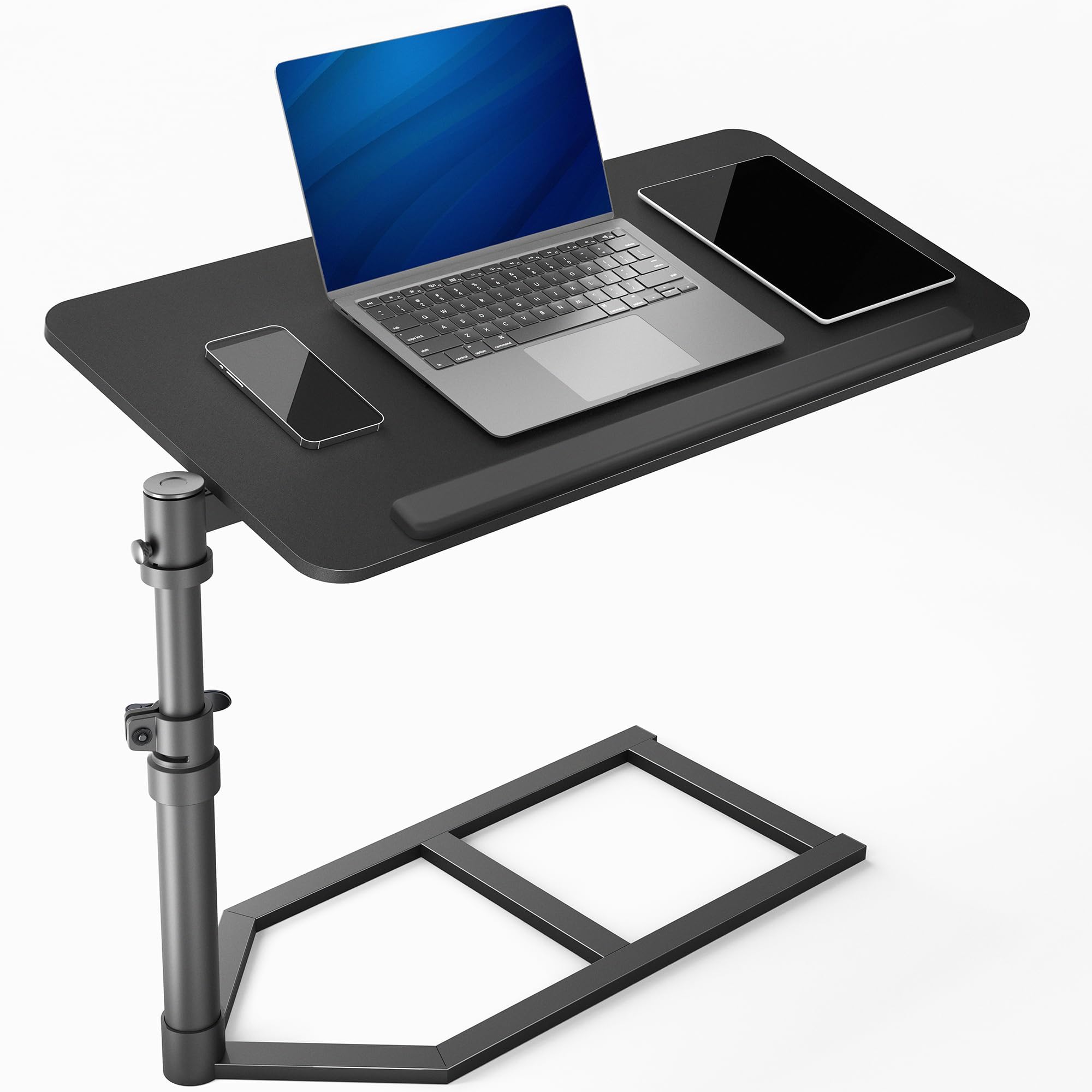 30" x 15" Overbed Table with Under Mattress Support, Adjustable Tray