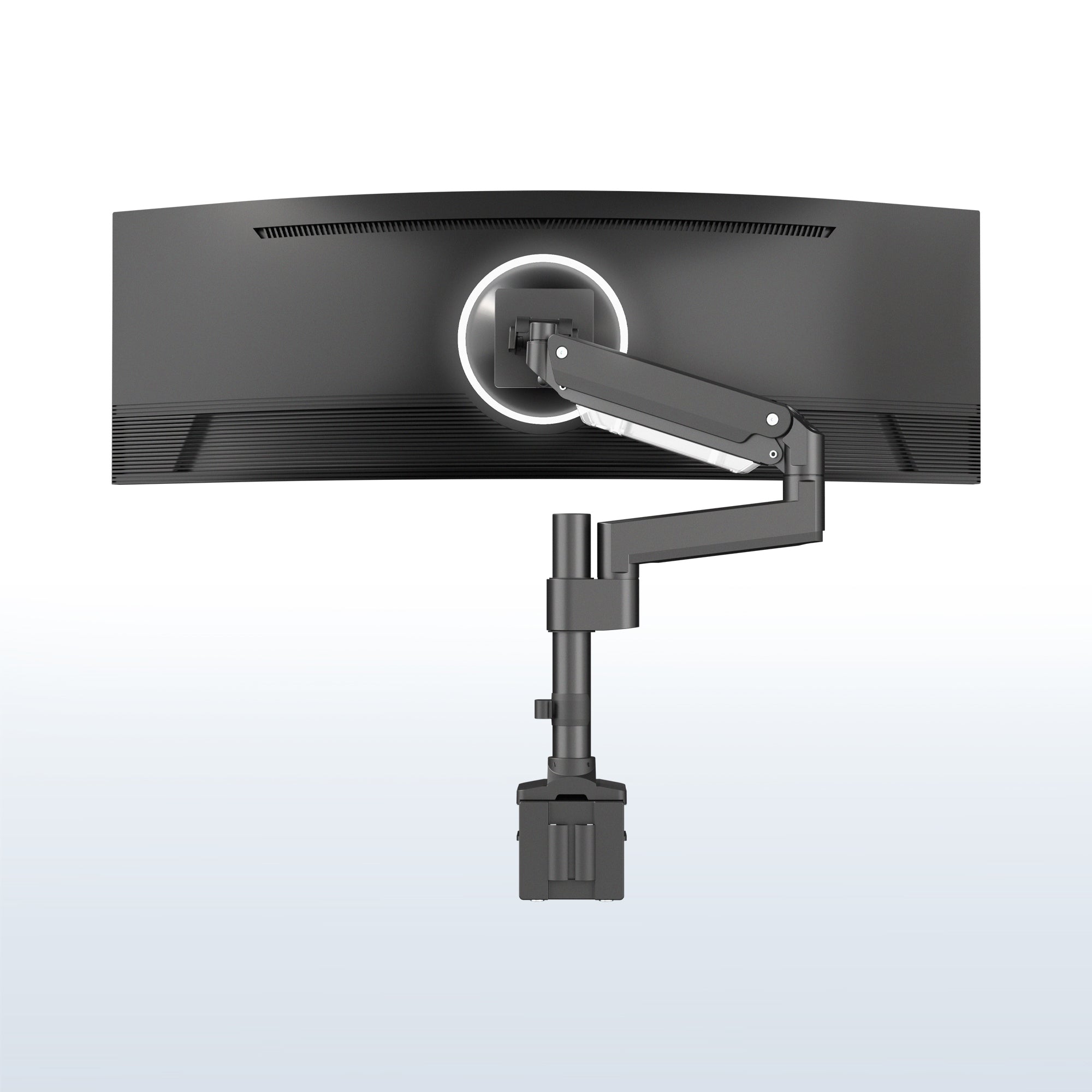 Pneumatic Arm Single Ultrawide Monitor Desk Mount with USB 
