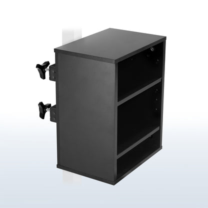 Clamp-on Under Desk Shelving Unit, Office Accessory Holder for Supplies, Gaming Devices, and More, Multi-Level Storage Shelves, Workstation Organizer