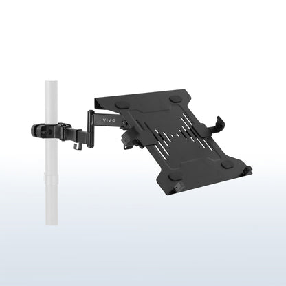 Pole mount laptop arm with VESA plate adapter.