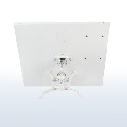Heavy duty white universal hanging ceiling projector mount.
