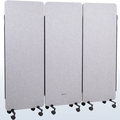 3-Panel Gray Mobile Freestanding Room Divider provides a convenient partition and workspace privacy.