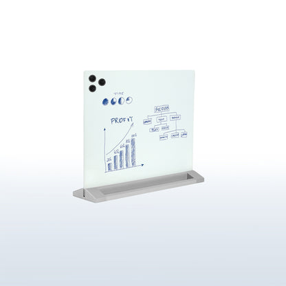 Desktop whiteboard with magnets