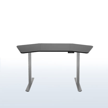 Electric Height Adjustable 71 x 24 inch Wing-Shaped Stand Up Desk for professionals working at the office or at home.