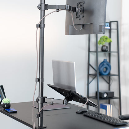 Sturdy single monitor and laptop extra tall desk mount.