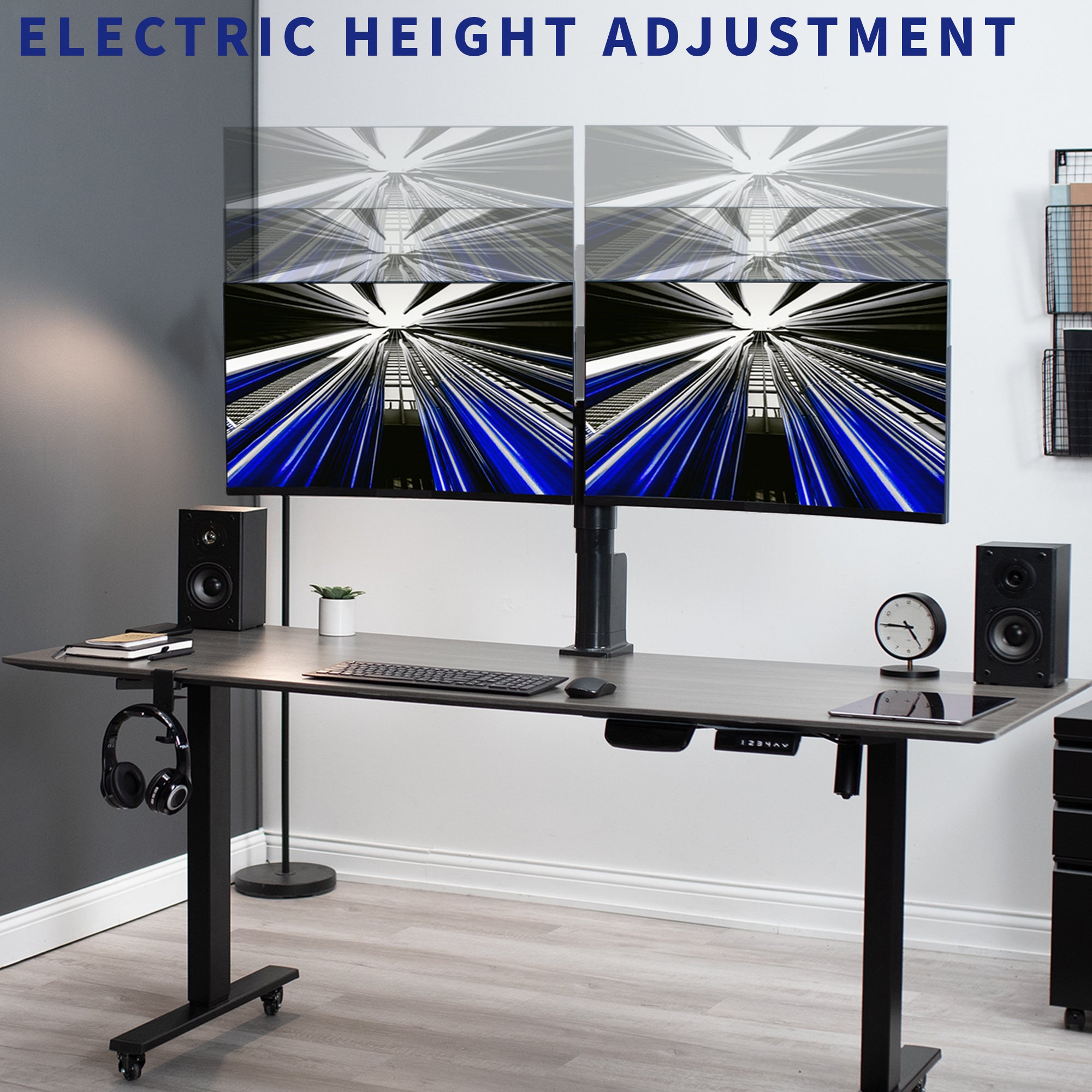Electric height adjustment to guarantee the perfect viewing angle. 