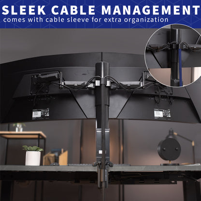 Sleek cable management to maintain an organized workspace.