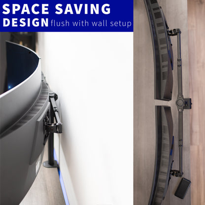 Space saving design with a flush to wall setup.